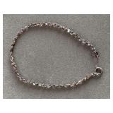 925 STERLING TWISTED CHAIN BRACELET MADE IN ITALY (3.14 GRAMS) - CHECKOUT