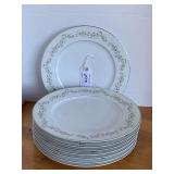 8 BRENTWOOD "COTTONWOOD" CHINA DINNER PLATES