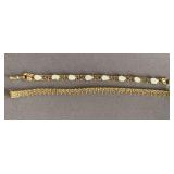 GOLD TONE MONET MESH WOVEN BRACELET & GOLD TONE CHAIN LINK BRACELET W/ ENAMEL ACCENTS - CHECKOUT