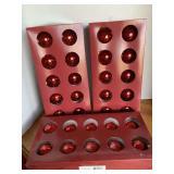 3 BOXES 10 RED GLASS BALL ORNAMENTS