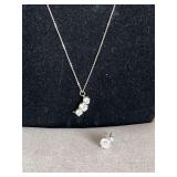 925 STERLING CHAIN W/ 3 LARGE CZ