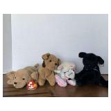 4 TY BEANIE BABIES (1998 LUKE W/ TAG ERROR, 2001 CUPID, 1996 TUFFY, 1997 SPUNKY)