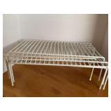 5 WHITE METAL SHELF SPACE SAVERS