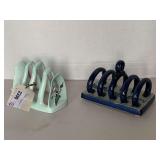 VINTAGE IRONSTONE TOAST HOLDER & VINTAGE CHINA TOAST HOLDER