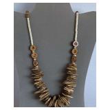 BOHO LONG WOOD/STONE NECKLACE 36" LONG - CHECKOUT