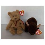 1996 TY BEANIE BABY "CURLY" W/ TAG ERROR & 1998 TY BEANIE BABY "ROAM"
