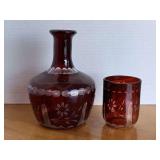 VINTAGE BRODY RUBY RED HOBNAIL BUD VASE 7 3/4" TALL