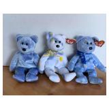 3 TY BEANIES (1999 CLUBBY II, 1999 HOLIDAY TEDDY, 2000 CHERRY W/ TAG ERROR)