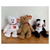 3 TY BEANIES (1994 VALENTINO W/ TAG ERROR, 1996 CURLY W/ TAG ERROR, 1997 FORTUNE W/ TAG ERROR)