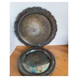 2 SILVERPLATE SERVING TRAYS