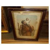 FRAMED PICTURE OF SAINT CHRISTOPHER