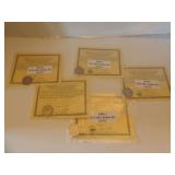 LOT OF FIVE NATIONAL COLLECTORS MEANT SUSAN B ANTHONY DOLLAR COINS