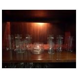 LOTS OF MIXED SIZE GLASSES WITH BOWLS