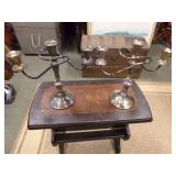 PAIR OF SILVER PLATE CANDELABRAS