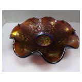 BEAUTIFUL FENTON RUFFLED BOWL CARNIVAL GLASS