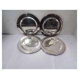 FOUR PLATES WITH THE INITIAL S ON THEM