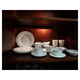 MIX A LOT OF MILK GLASS, PLATES, CUPS, SAUCERS, AND MORE