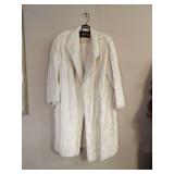 LADIES, WHITE FUR COAT BY THE HALLE BROTHERS COMPANY
