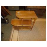 THREE TIER STREAMLINED RATTAN END TABLE