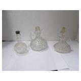LOT OF THREE VINTAGE GLASS CRUETS
