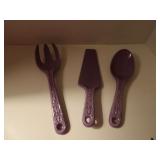 THREE FIESTAWARE LILAC SERVING UTENSILS