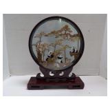 VINTAGE CHINESE COURT DIORAMA WITH PANDAS