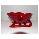 FENTON GLASS RED SLEIGH