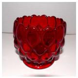 VINTAGE RUBY RED BOWL UV REACTIVE