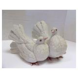 PAIR OF PORCELAIN LOVEBIRDS BY ROYAL CROWN
