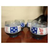 SET A FOUR VINTAGE LIBBY APOLLO 11 COMMEMORATIVE DRINKING GLASSES