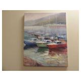 PAINTING OF SAILBOATS ON CANVAS
