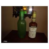 LOT OF TWO ONE CANADIAN CLUB LARGE BOTTLE ADVERTISEMENT ONE GREEN BEER BOTTLE BANK