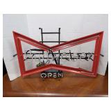 BUDWEISER OPEN NEON BAR SIGN NEEDS REPAIR