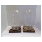 TWO VINTAGE GLASS DOME COLLECTOR
