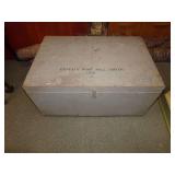 ANTIQUE WOODEN MILITARY TRUNK/FOOT LOCKER