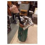 GREEN GOLF BAG WITH CONTENTS
