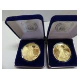 LOT OF TWO NATIONAL COLLECTORS MINT LIBERTY $20 COINS REPLICAS