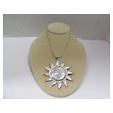 STERLING SILVER NECKLACE WITH STERLING SILVER SUN PENDANT