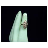 14 KARAT YELLOW GOLD RING SIZE 2 1/2 WEIGHING APPROXIMATELY 3.6 G WITH DIAMONDS