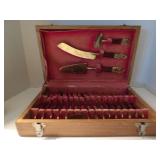 ANTIQUE SIAM FLATWARE WITH WOODEN CHEST