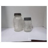 TWO VINTAGE MASON JARS