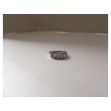 STERLING SILVER RING SIZE 8 1/2 WITH LIGHT PURPLE STONES