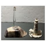 DR… Lenox lighthouse, also comes with a clear glass lighthouse with a polished natural stone base, see pictures for details.