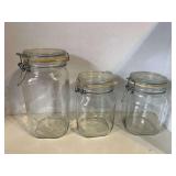 KIT...Locking lid canister set, three pieces, see pictures for details.