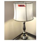 Metal side table lamp with brushed nickel finish, see pictures for details.