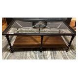 Glass top coffee table, matches lots 1053, and 1060, see pictures for details.