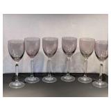 DR… Smoky Art Nouveau stemware, set of six, see pictures for details.