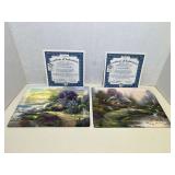 KIT...Thomas Kinkade art on ceramic tile wall plaque, set of two, come with certificate of authenticity, see pictures for details.