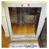 Framed occasional mirror and home decor, two pieces, see pictures for details.