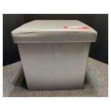 Leather look storage ottoman, see pictures for details.